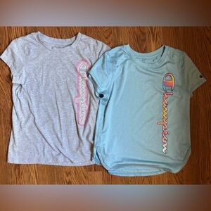 Champion Girls' Short Sleeve Logo Tee - set of two size large